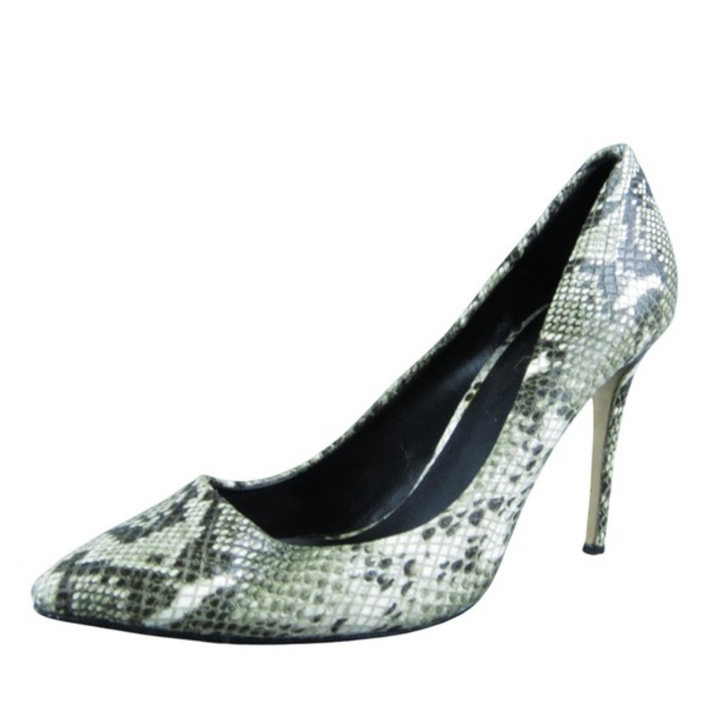 Raye Snakeskin Women Pump Heel Shoes Size 37.5 Medium Gray Leather‎